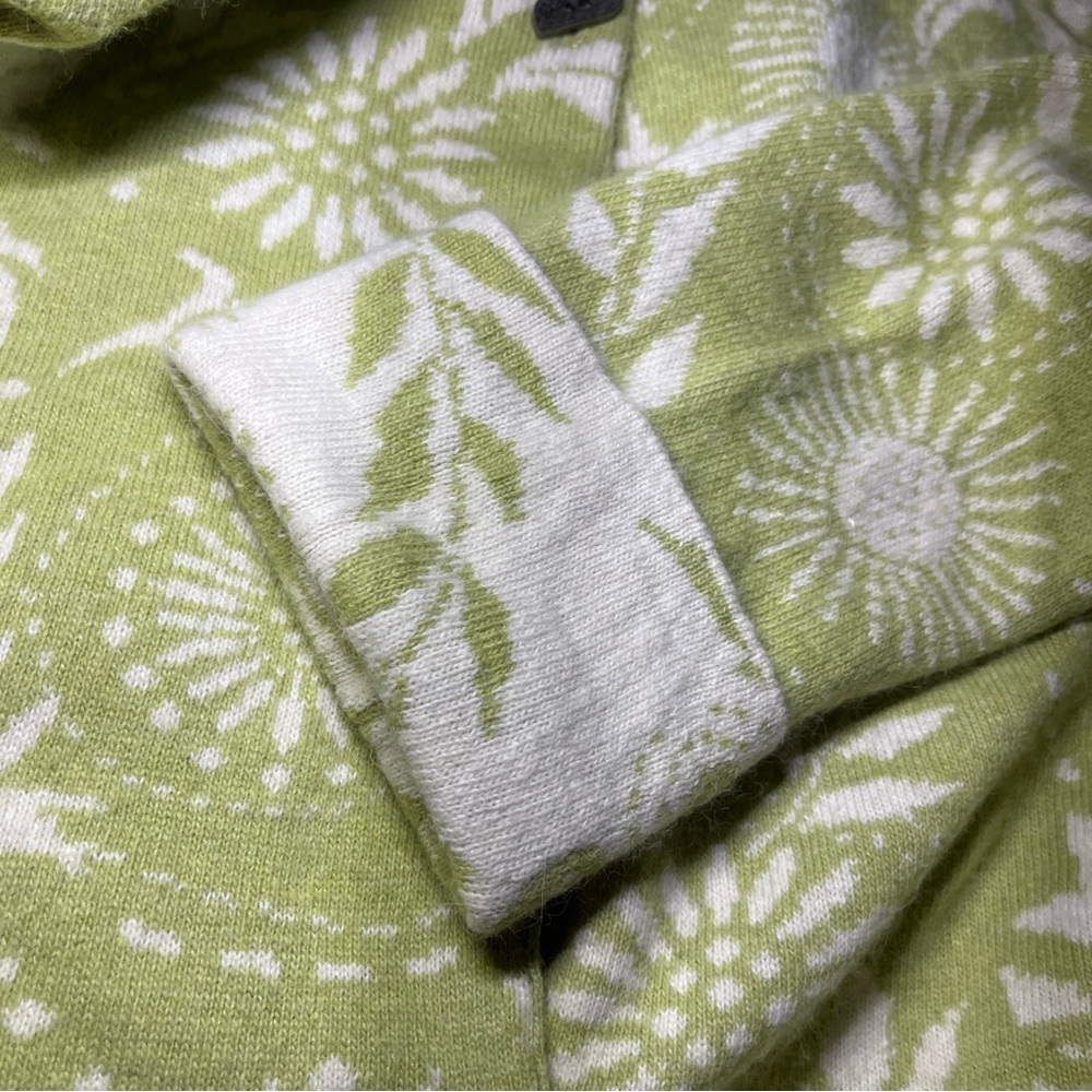 Icelandic Designs Angora Button Cardigan Floral Soft Green Women’s Small - Picture 9 of 11